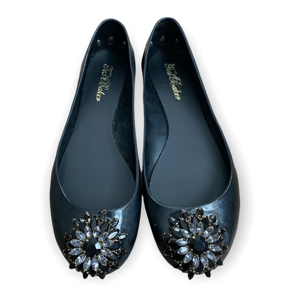 Ted Baker Rhinestone plastic flats.